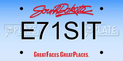 E71SIT South Dakota License Plate