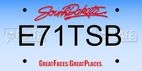E71TSB South Dakota License Plate