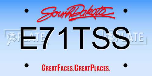 E71TSS South Dakota License Plate