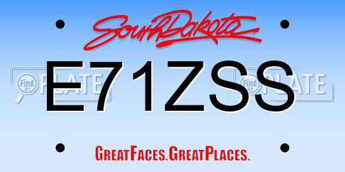 E71ZSS South Dakota License Plate