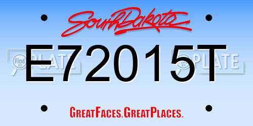 E72015T South Dakota License Plate