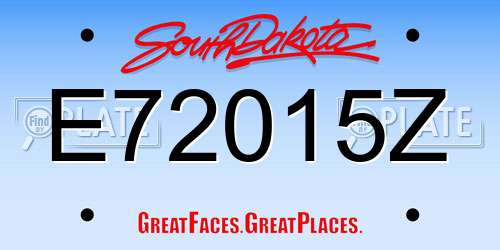 E72015Z South Dakota License Plate