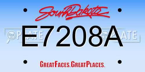 E7208A South Dakota License Plate