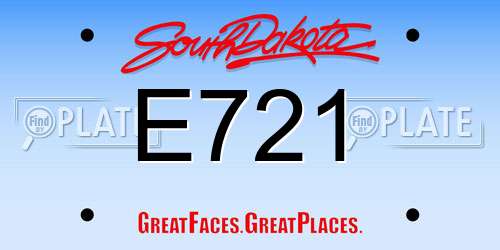 E721 South Dakota License Plate