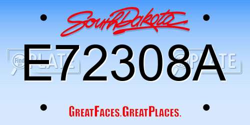 E72308A South Dakota License Plate