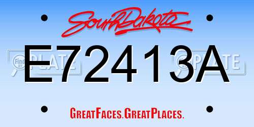 E72413A South Dakota License Plate