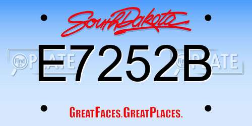 E7252B South Dakota License Plate