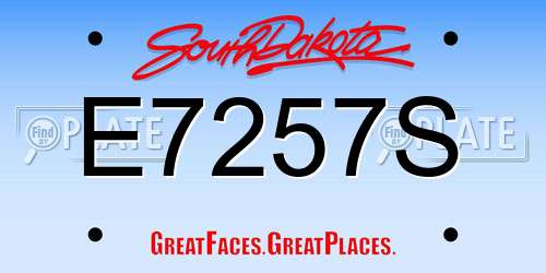 E7257S South Dakota License Plate