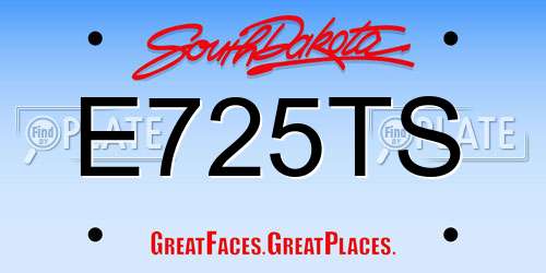 E725TS South Dakota License Plate