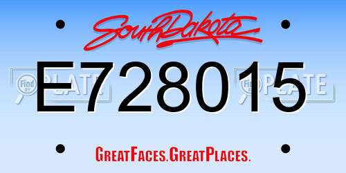 E728015 South Dakota License Plate