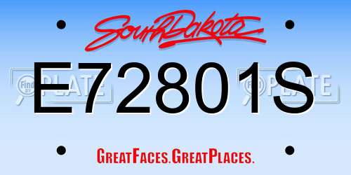 E72801S South Dakota License Plate