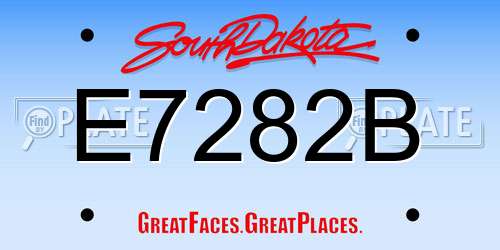 E7282B South Dakota License Plate