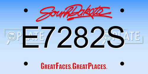 E7282S South Dakota License Plate