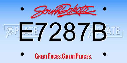 E7287B South Dakota License Plate