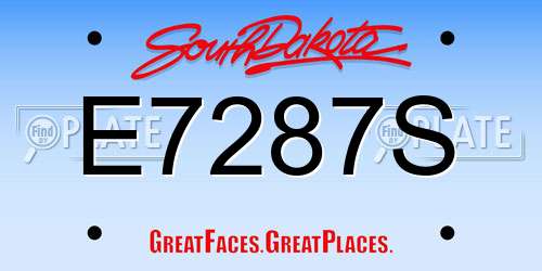 E7287S South Dakota License Plate