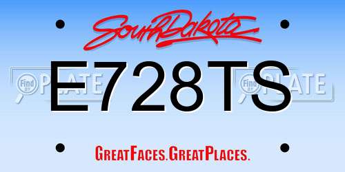 E728TS South Dakota License Plate