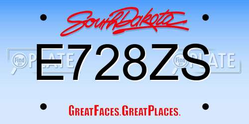 E728ZS South Dakota License Plate