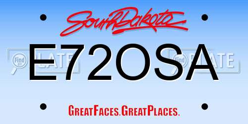 E72OSA South Dakota License Plate