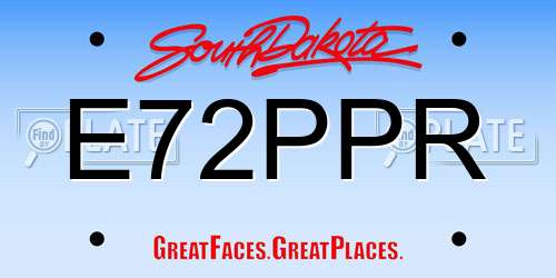 E72PPR South Dakota License Plate