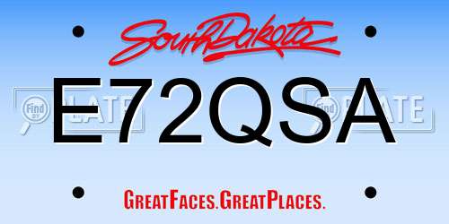 E72QSA South Dakota License Plate