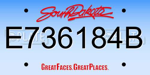 E736184B South Dakota License Plate