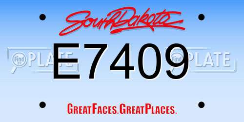 E7409 South Dakota License Plate