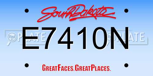 E7410N South Dakota License Plate