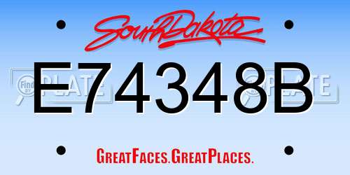 E74348B South Dakota License Plate