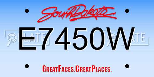E7450W South Dakota License Plate