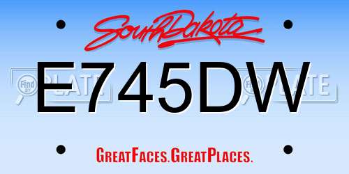 E745DW South Dakota License Plate