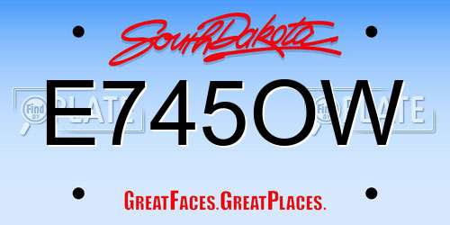 E745OW South Dakota License Plate