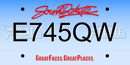 E745QW South Dakota License Plate