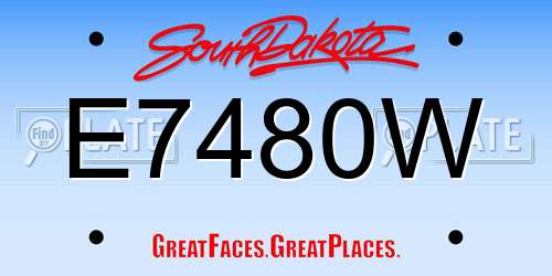 E7480W South Dakota License Plate