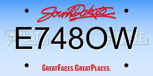 E748OW South Dakota License Plate