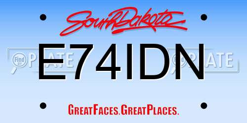E74IDN South Dakota License Plate