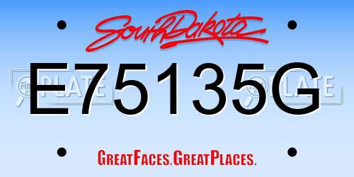 E75135G South Dakota License Plate