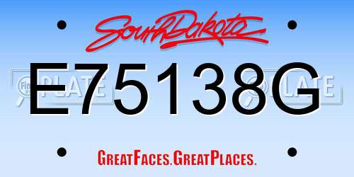 E75138G South Dakota License Plate