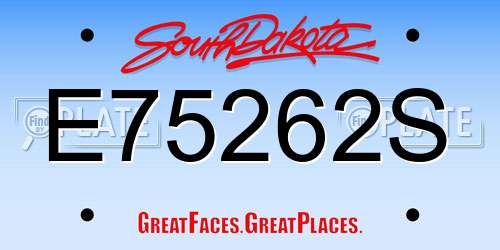 E75262S South Dakota License Plate