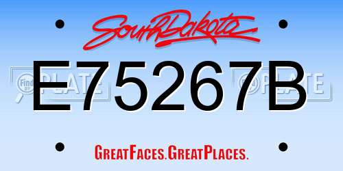 E75267B South Dakota License Plate