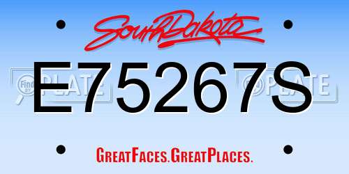 E75267S South Dakota License Plate