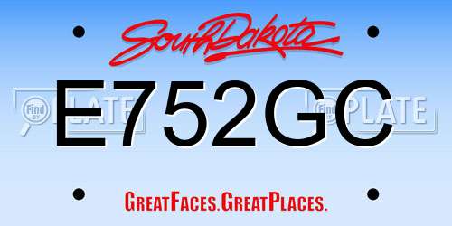 E752GC South Dakota License Plate