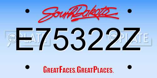 E75322Z South Dakota License Plate