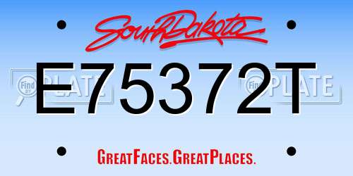 E75372T South Dakota License Plate