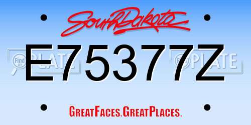 E75377Z South Dakota License Plate