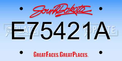 E75421A South Dakota License Plate