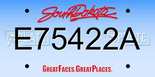 E75422A South Dakota License Plate