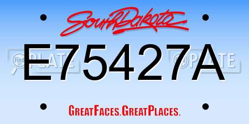 E75427A South Dakota License Plate