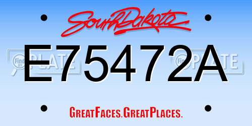 E75472A South Dakota License Plate
