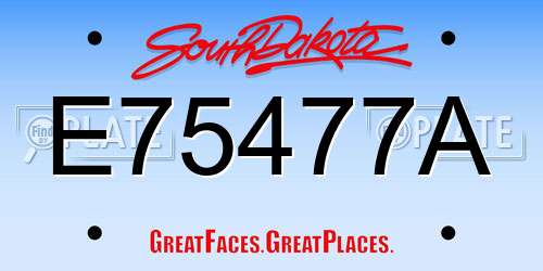 E75477A South Dakota License Plate