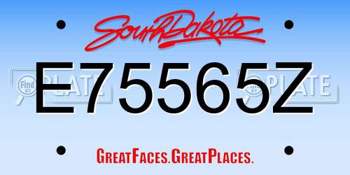 E75565Z South Dakota License Plate